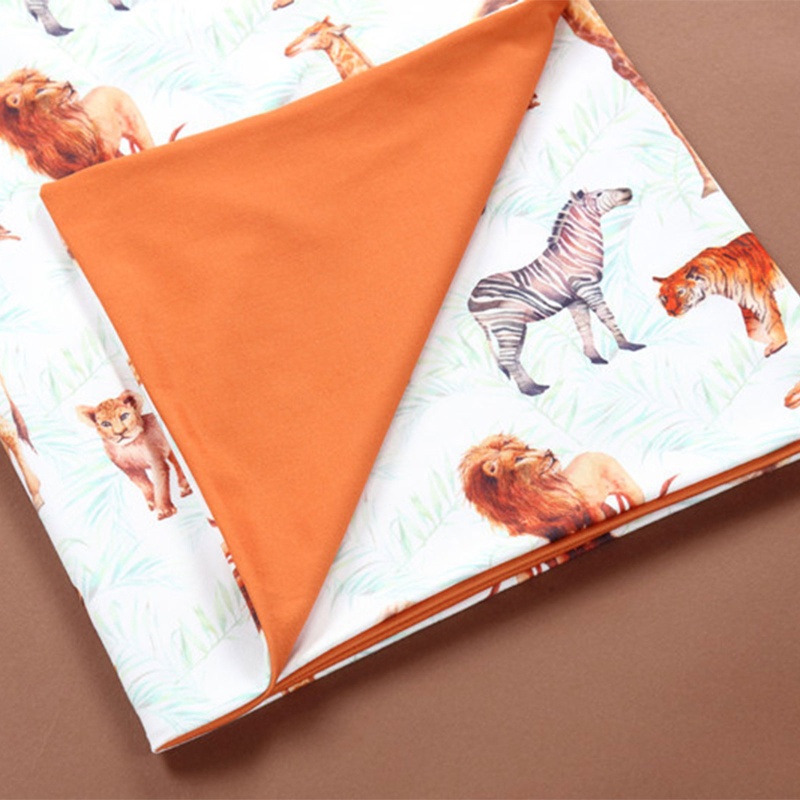 Chăn Cotton Mềm Mại Hai Lớp In Họa Tiết Xinh Xắn Dành Cho Bé