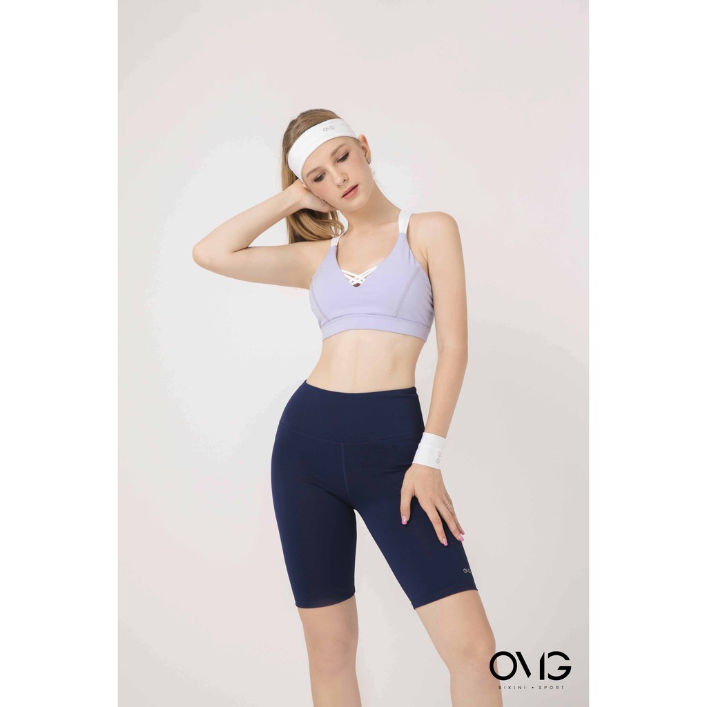 Áo tập Nữ OMG Sport kiểu bra đan dây chéo- màu Tím - BG089_PP