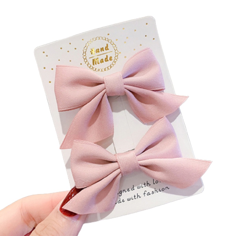 Kẹp Tóc Hình Nơ Màu Sắc Trơn Chống Trượt Xinh Xắn