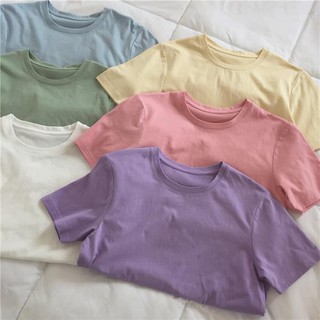 Áo Phông trơn pastel / Áo Thun Cộc Tay phiên bản hàn quốc chất thoáng mát