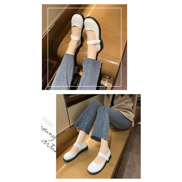 Giày búp bê da mềm phong cách lolita Nhật Bản 2021