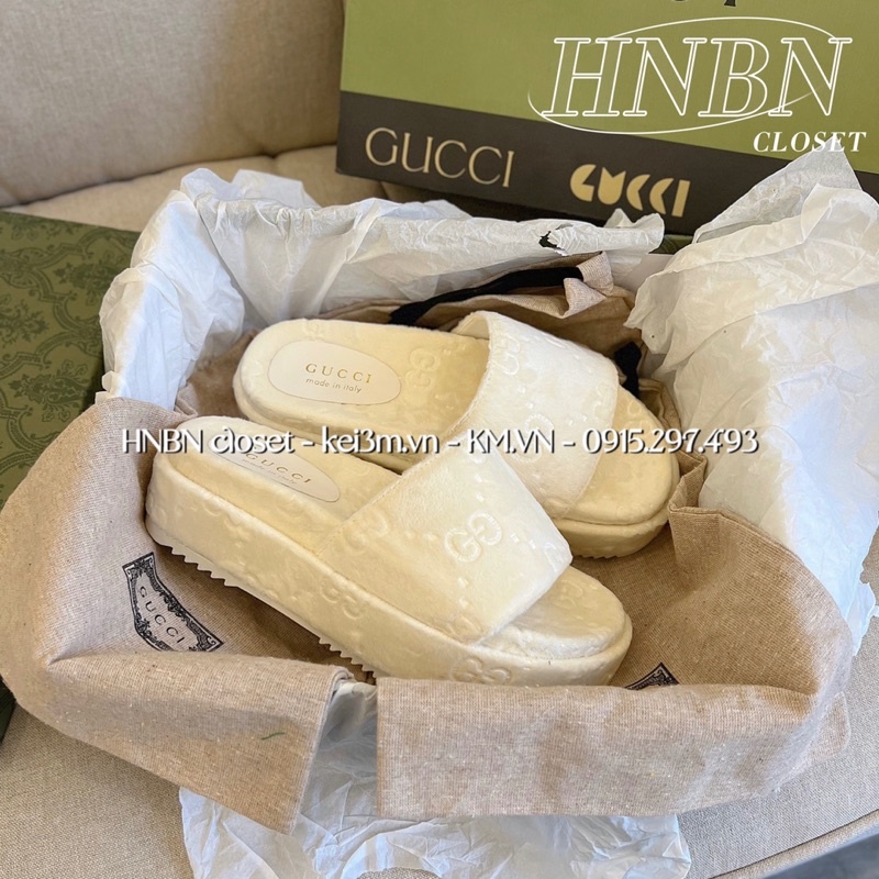 Dép độn đế GG lông fullbox