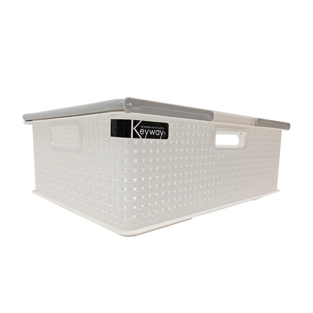 HomeBase STACKO Rổ nhựa đựng đồ đa năng bằng nhựa có tay cầm Thái Lan W39.2xH27.9xD13.3cm màu trắng