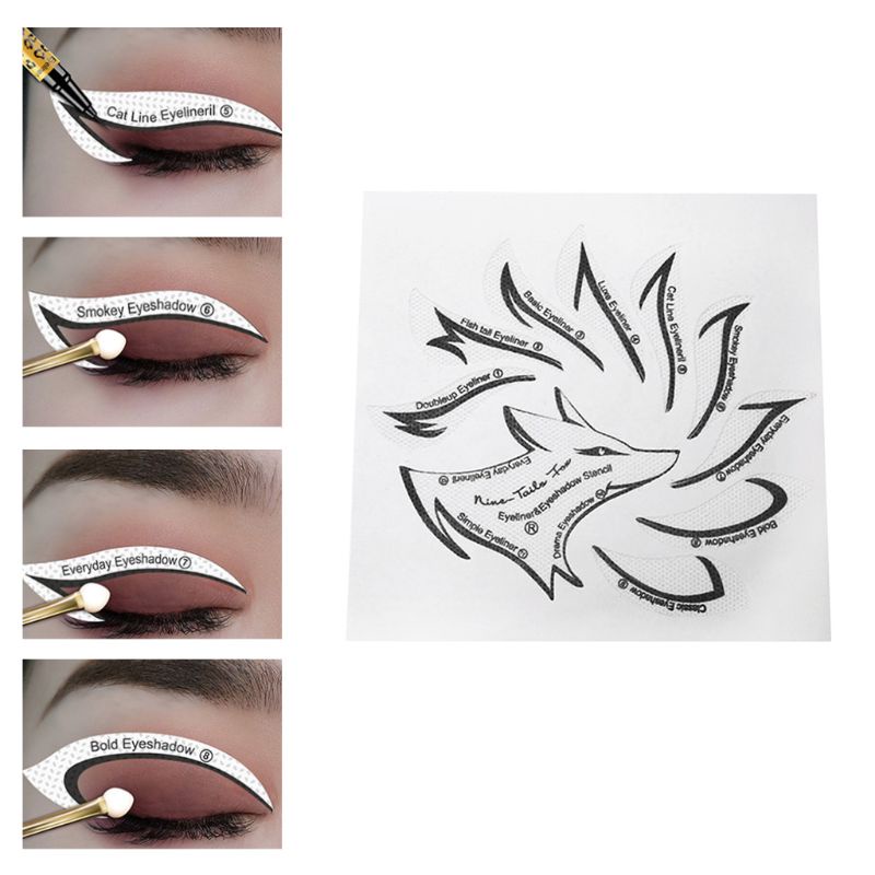 Bộ Khuôn Kẻ Mắt Chuyên Nghiệp 12 Kiểu Bằng Vải Không Dệt YOUYO