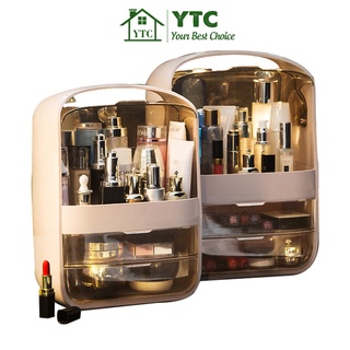  Kệ Đựng Mỹ Phẩm 2 Ngăn Trong Suốt Nhập Khẩu Cao Cấp siêu tiện lợi-HMP01