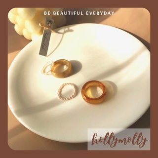 Set Nhẫn Nhựa Acrylic Phong Cách Hàn Quốc