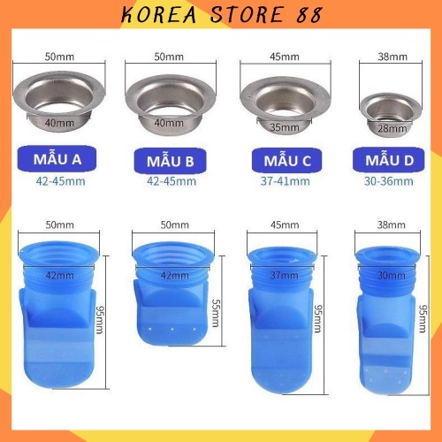 Bịt nắp bồn rửa, cống thoát nước ngăn mùi hôi, côn trùng 88146 KOREA STORE88