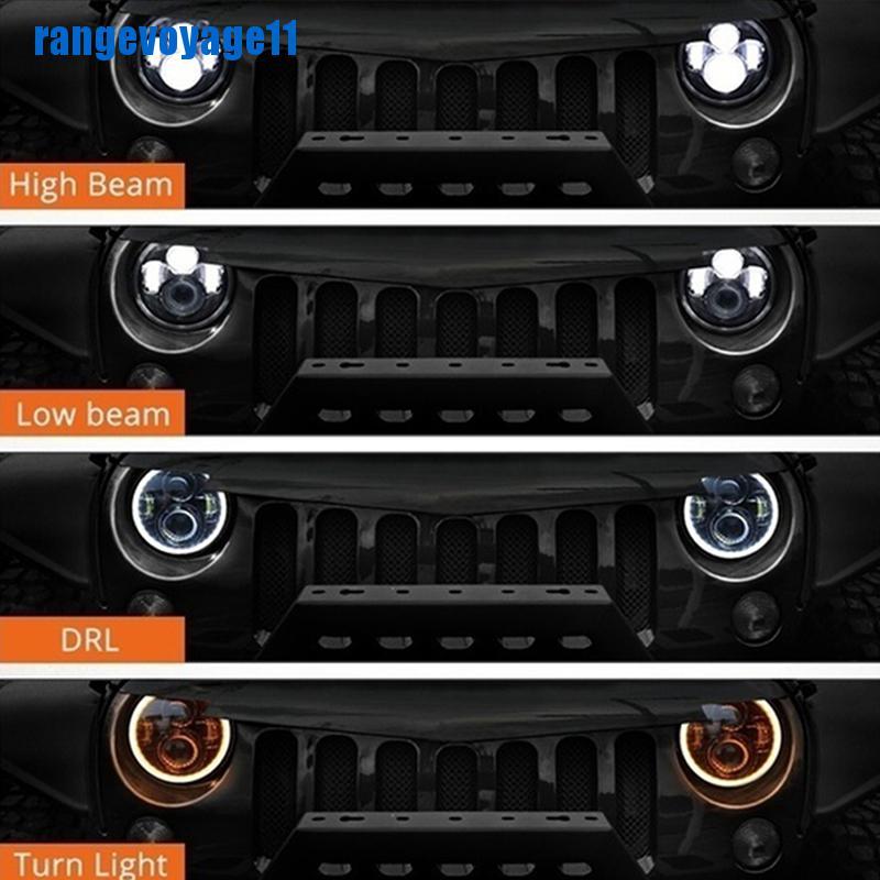 Đèn pha led tròn 7Inch 75W chùm cao/ thấp cho xe mô tô 97-18 JK TJ LJ Wrangle
