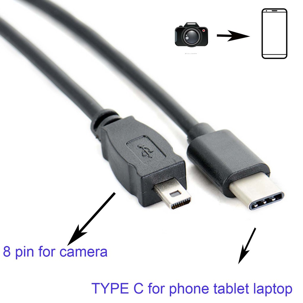 PANASONIC Dây Cáp Chuyển Đổi otg Sang usb 8pin Cho lumix lumix Lc-ls1 ls2 ls70 lx1 lx2 lz1 fx9 lz2 Điện Thoại