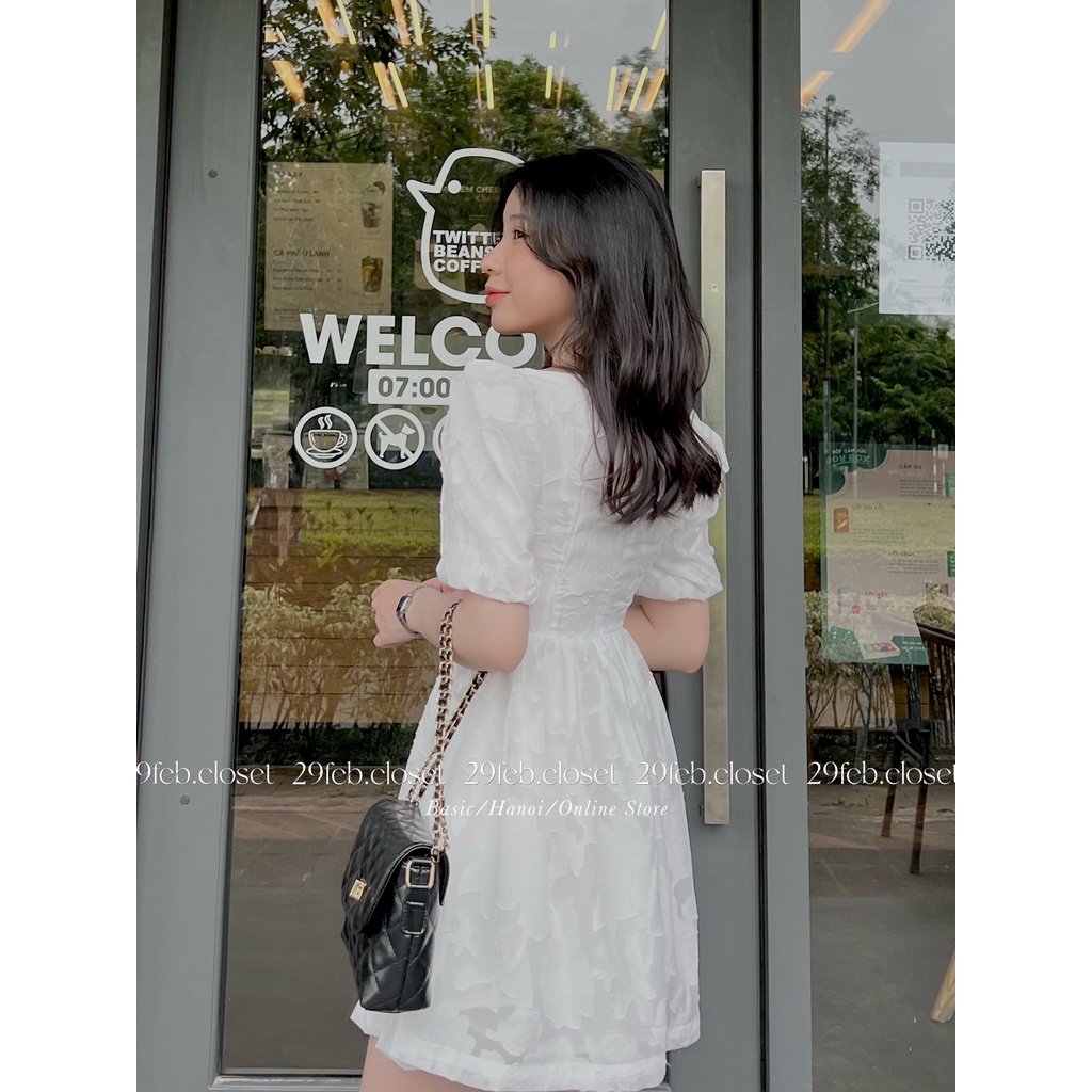 [Ảnh thật/Video] Váy voan hoa nổi xoắn ngực 2 lớp - 29feb.closet -  V17