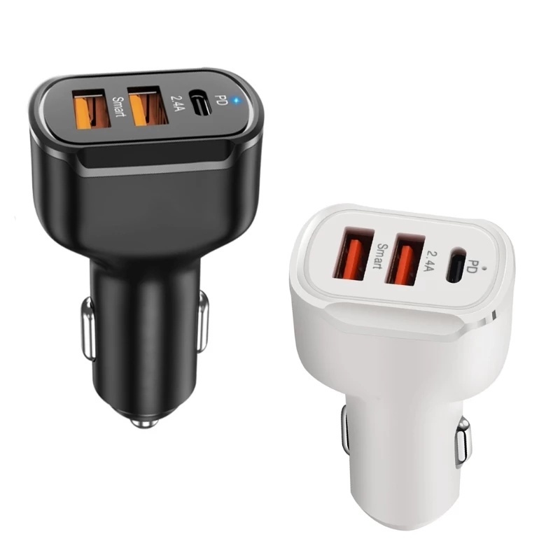 Tẩu Sạc Điện Thoại Ba Cổng USB 30W PD 2.4A Cho Xe Hơi
