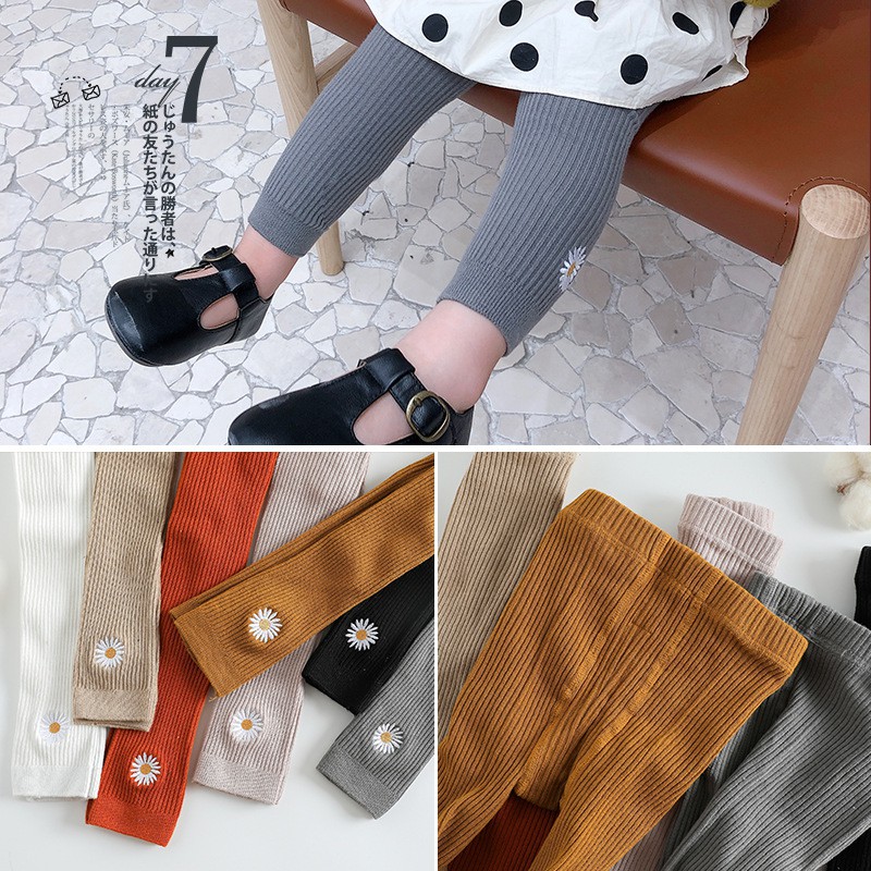 Quần legging họa tiết hoa cúc cho bé từ 0-4 tuổi