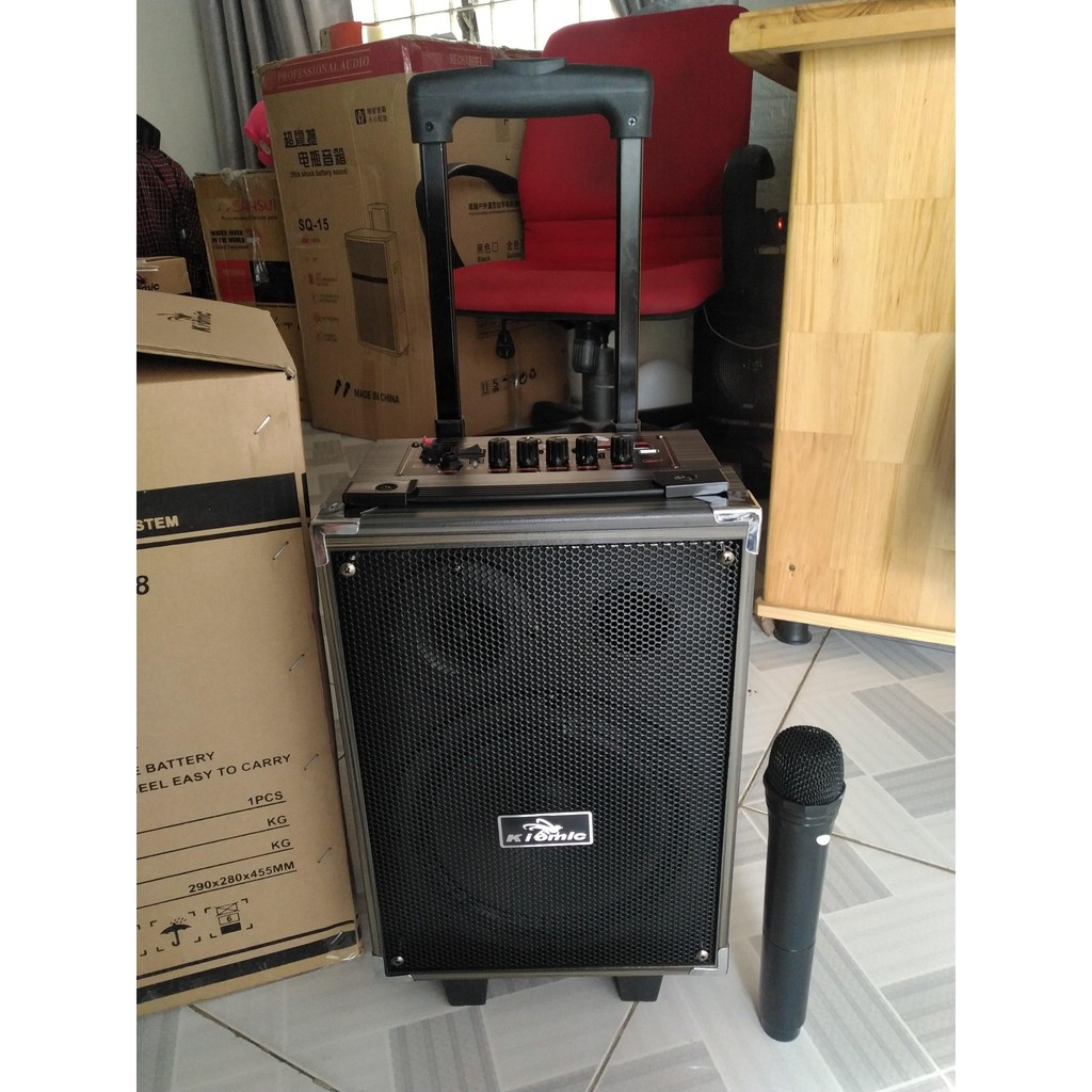 Loa kéo di động Q8 2 tấc 60w   1 mic