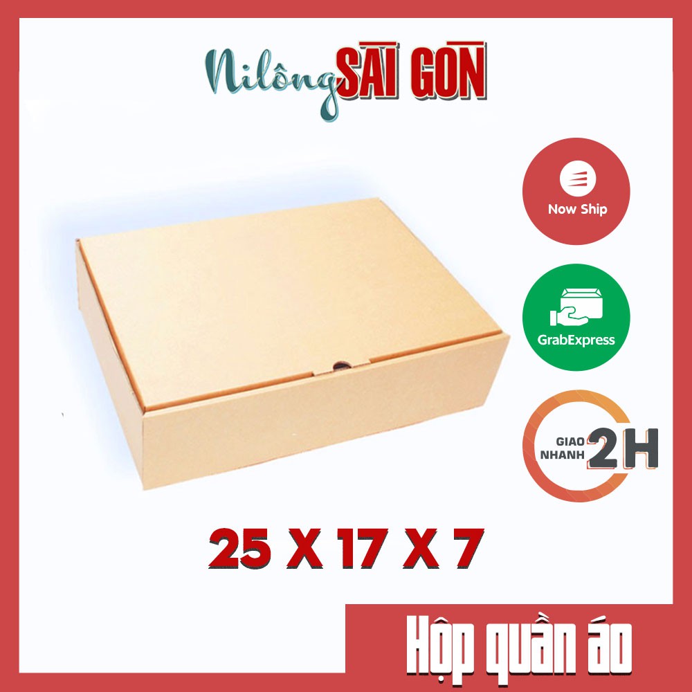 [GIÁ SỈ] Combo 50 Hộp Carton Đựng Quần Áo Size 25x17x7 cm