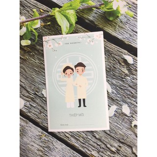 Thiệp cưới hình chibi