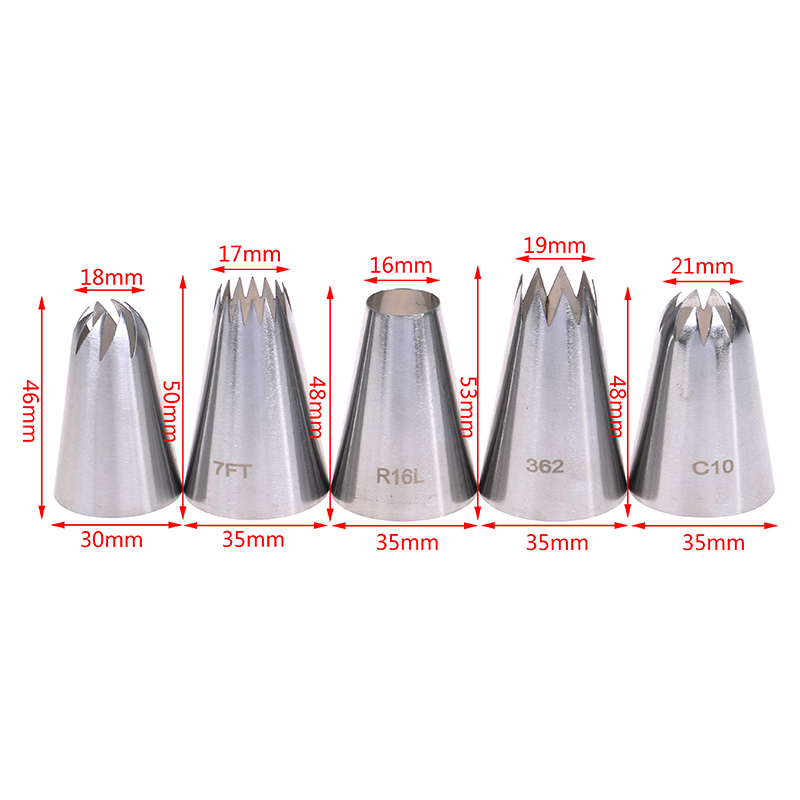 Set 5 đui bắt kem trang trí bánh tiện lợi