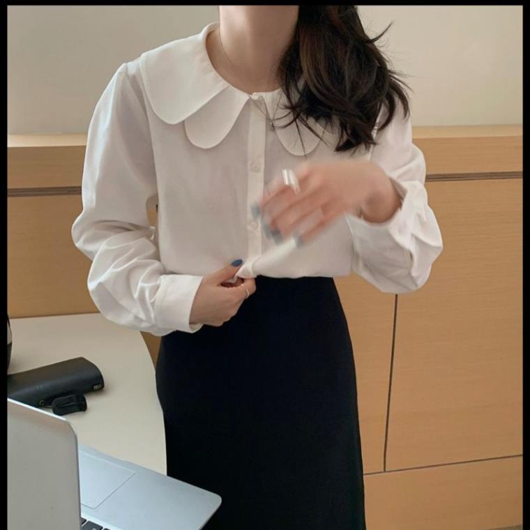 áo sơ mi kiểu cổ sen hai lá vintage áo kiểu nữ