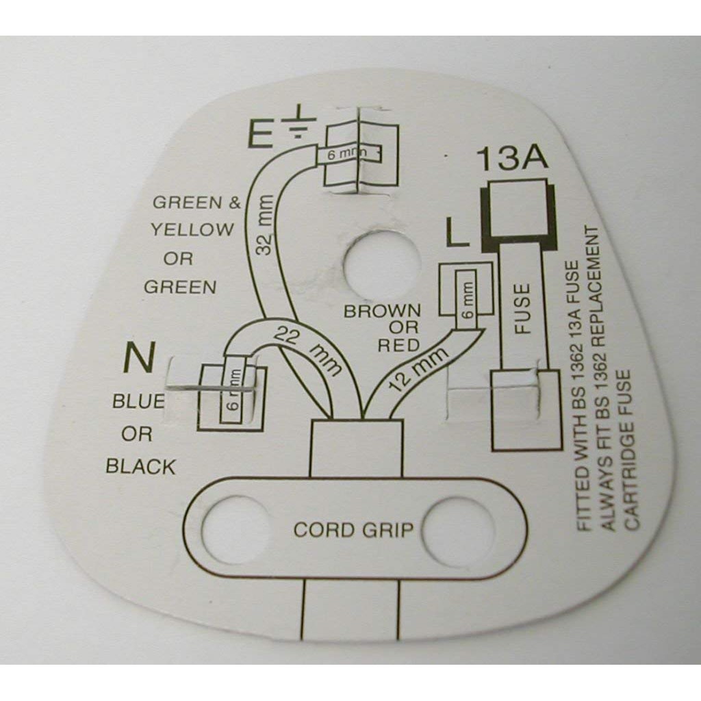 Phích cắm nguồn chuẩn UK - có cầu chì bên trong