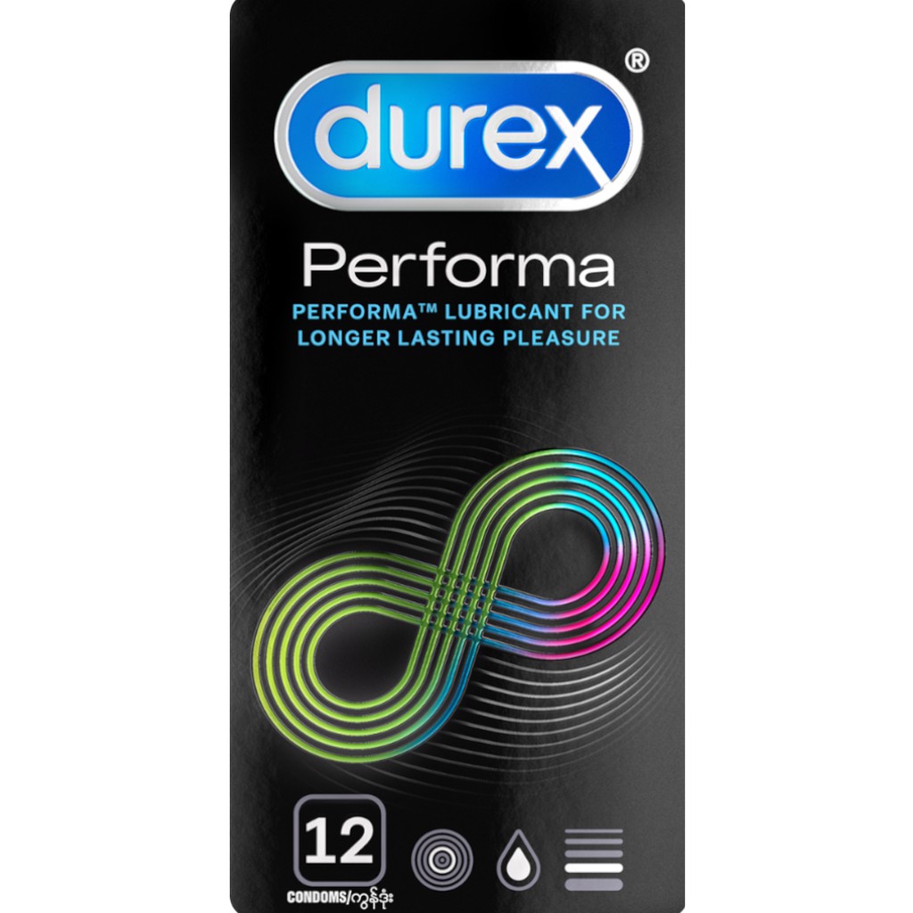 [CHÍNH HÃNG] Bao cao su Durex Performa siêu mỏng, kéo dài thời gian, có gel bôi trơn - hộp 12 chiếc