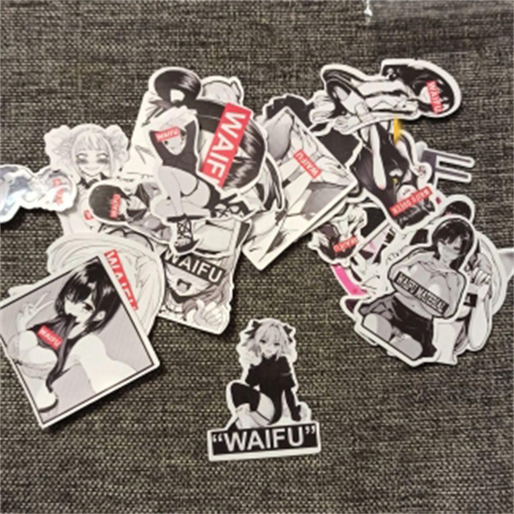 Bộ 51 Miếng Dán Hoạt Hình Cô Gái Chống Thấm Nước Trang Trí Ván Trượt / Guitar / Xe Hơi