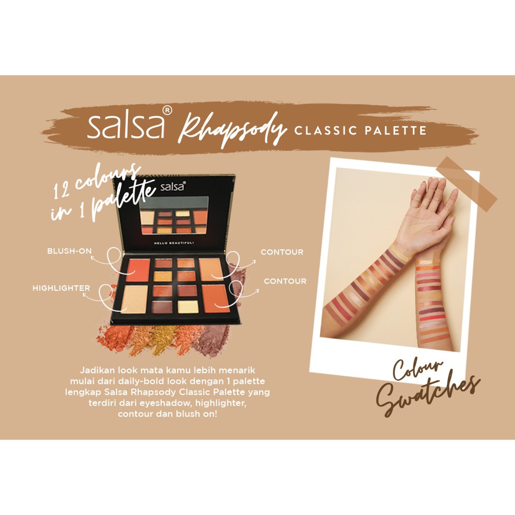 Salsa (hàng Mới Về) Bảng Phấn Mắt / Má Hồng / Bắt Sáng / Tạo Khối Màu Hổ Phách Cổ Điển | BigBuy360 - bigbuy360.vn