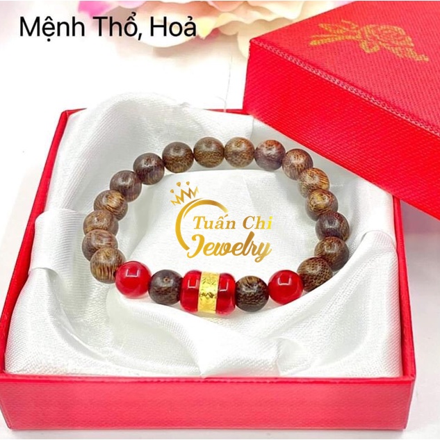 Vòng Tay Trầm Hương- Vòng Lu Thống Kết Hợp Đá Phong Thủy Cao Cấp Theo Mệnh
