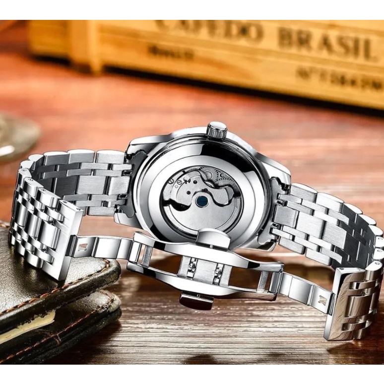 Đồng Hồ Cơ Nam Tiannbu Tự Động Automatic Chính Hãng Dây Thép Đúc Đặc Cao Cấp Thời Trang Đẳng Cấp Đẹp Giá Rẻ