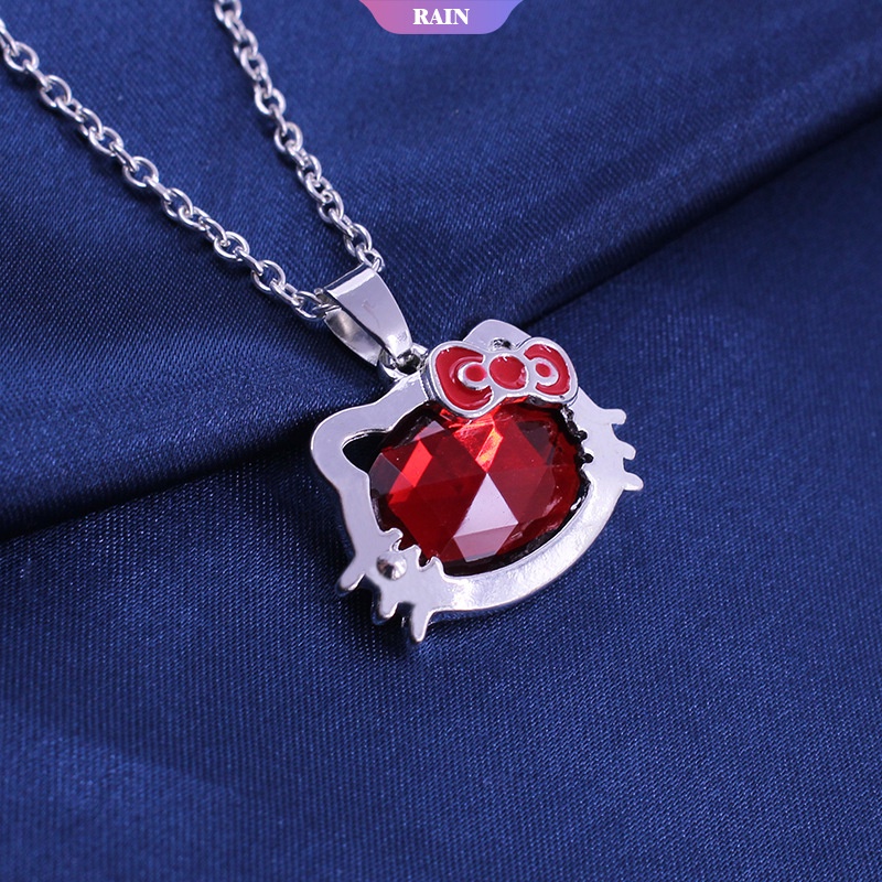 SANRIO Bộ Trang Sức Vòng cổ/ Vòng Tay/ Khuyên Tai Mặt Hello Kitty Dễ Thương Cho Bé Gái