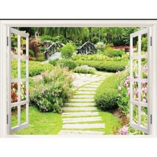 Tranh 3D dán tường cửa sổ phong cảnh thiên nhiên