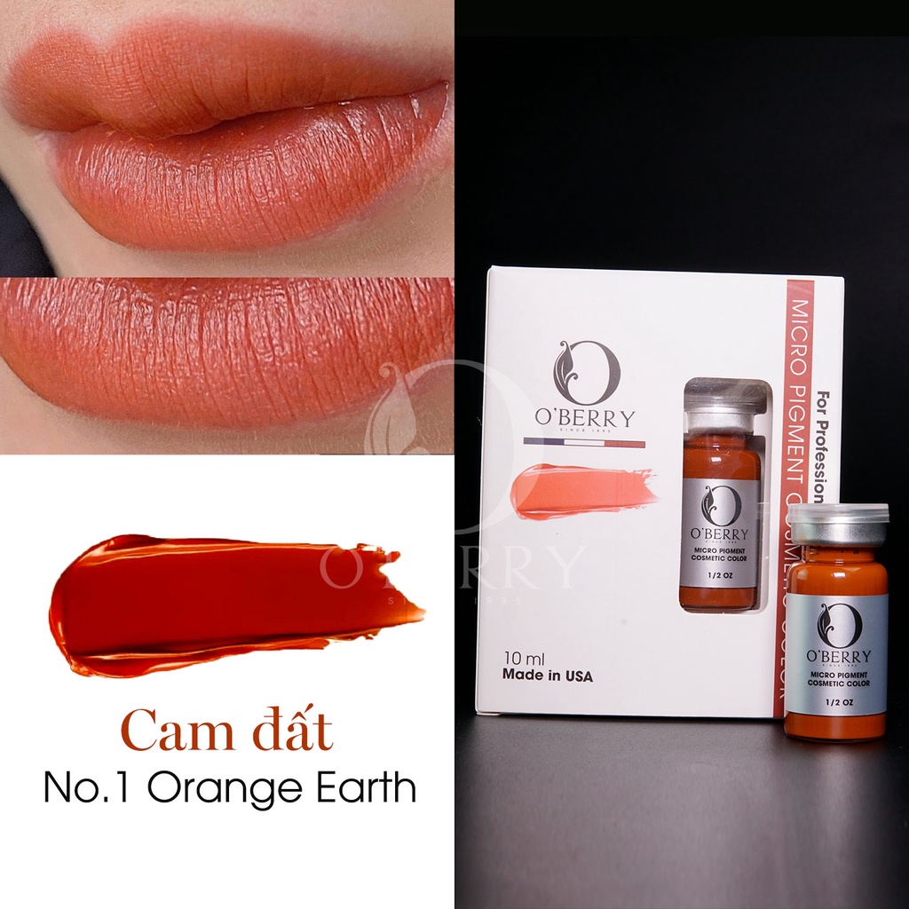 MỰC PHUN XĂM MÔI BÁM NHANH BONG ĐẬM O'BERRY NHẬP KHẨU ĐỘC QUYỀN HOA KỲ - MÀU CAM ĐẤT