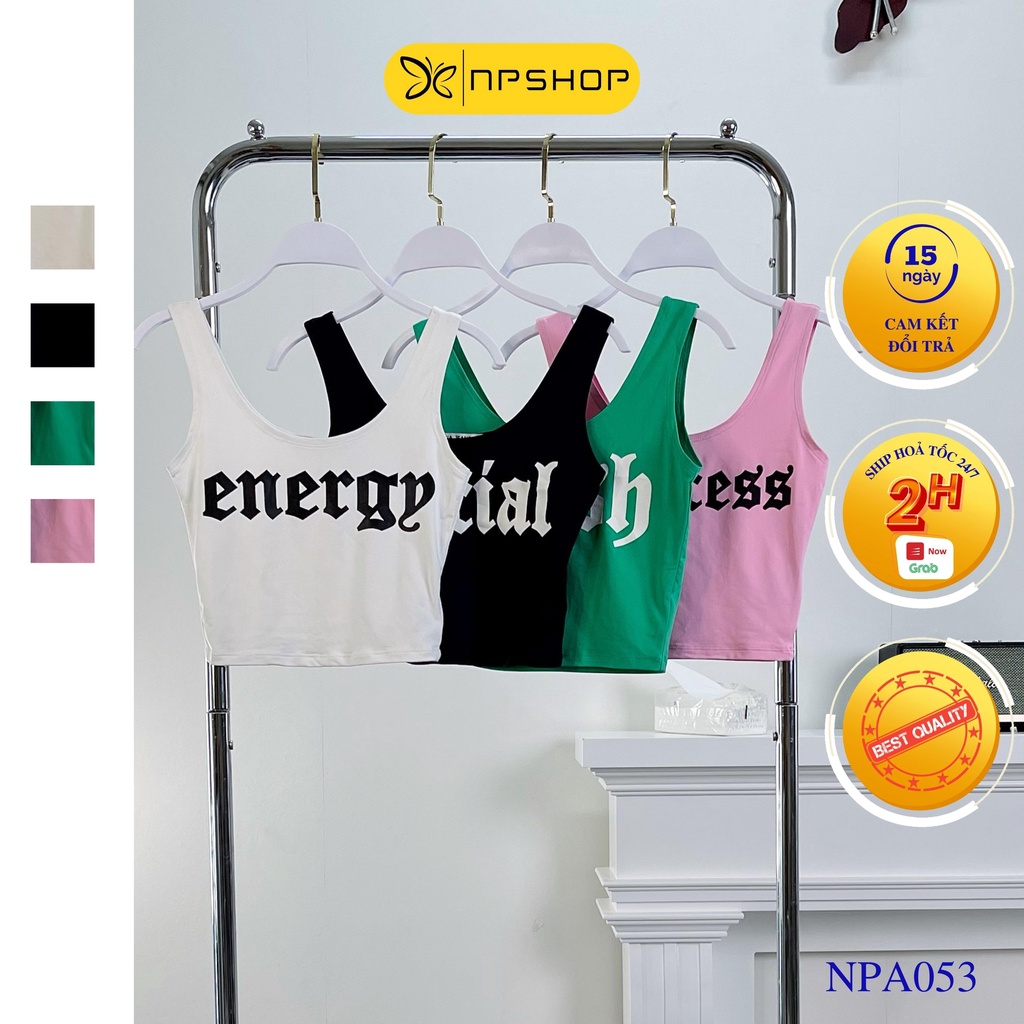 Áo croptop nữ basic, áo thun ôm ba lỗ 4 màu NPA053