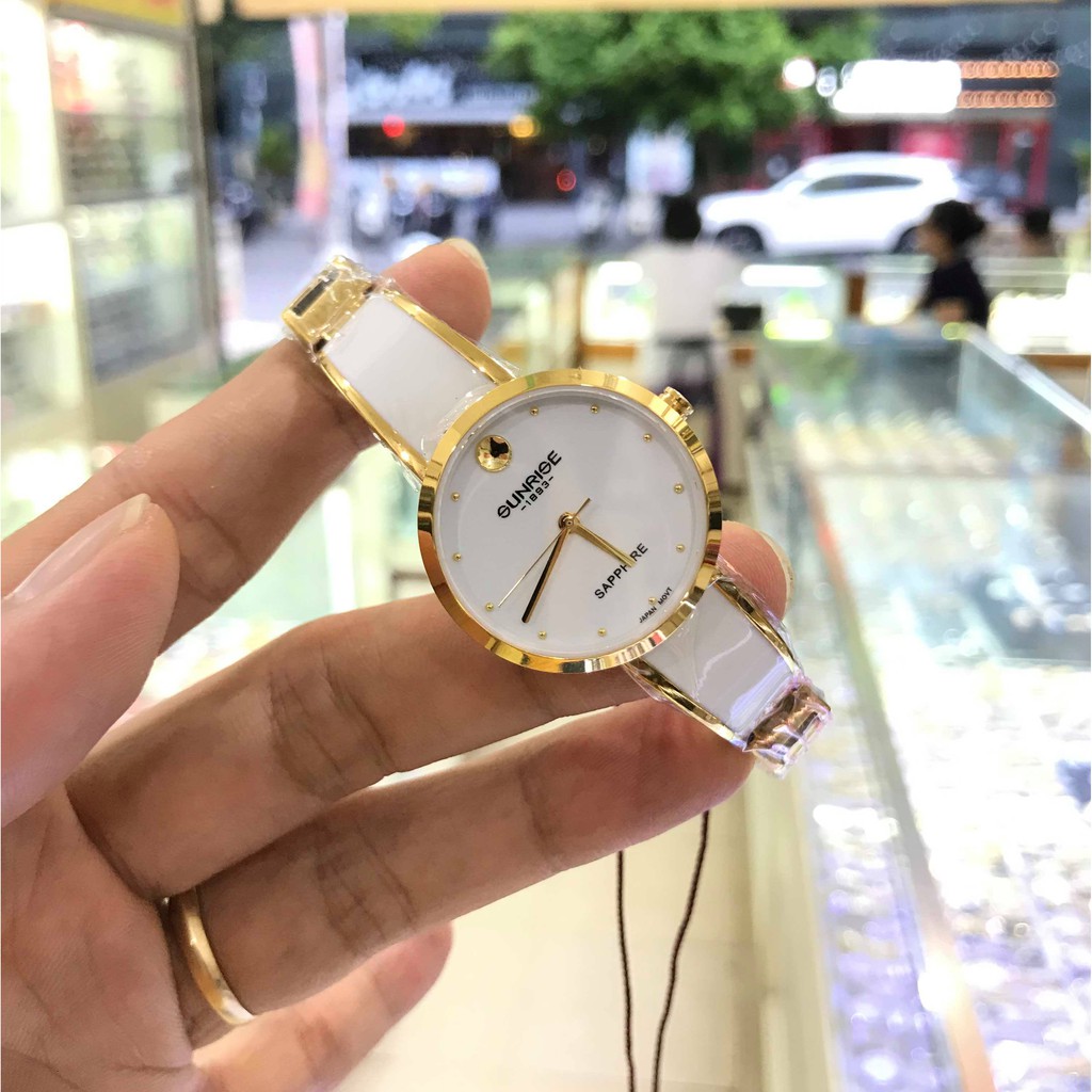 Đồng hồ nữ SUNRISE 9968SA Vành Đá sang trọng quý phái Kính Sapphire chống xước chống nước tuyệt đối | BigBuy360 - bigbuy360.vn