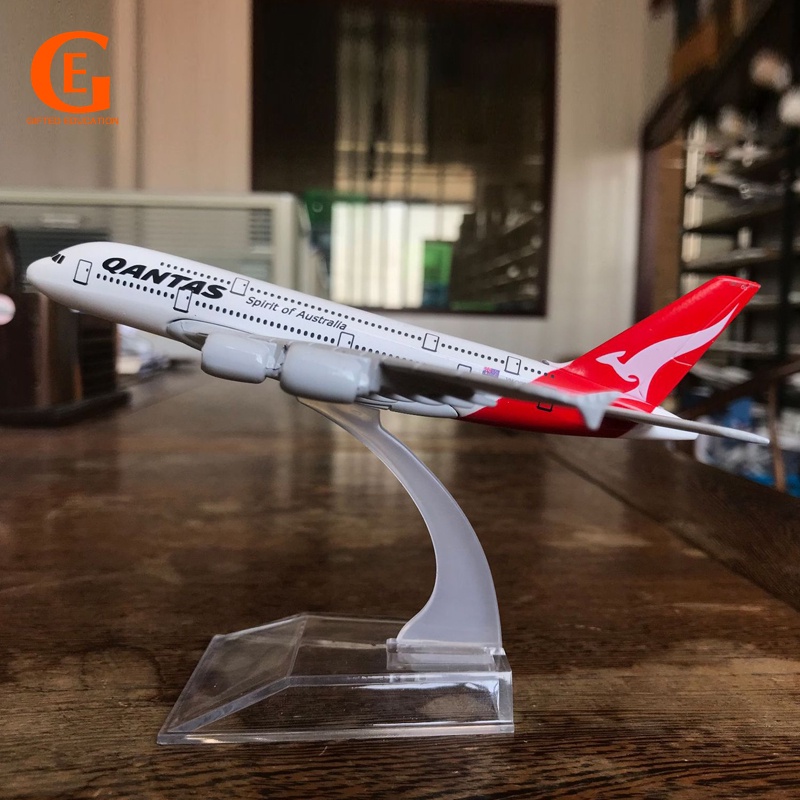 Qantas Airways Airbus 380 Diecast Mô hình máy bay kim loại Air Australia A380 Bộ sưu tập máy bay máy