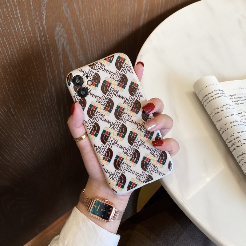 Ốp iphone cạnh vuông The nnorth face gu/cci cho 11/11pro/11promax/12 pro max/13 pro max/x/xr/xsmax/6/7/8/plus/splus-e241