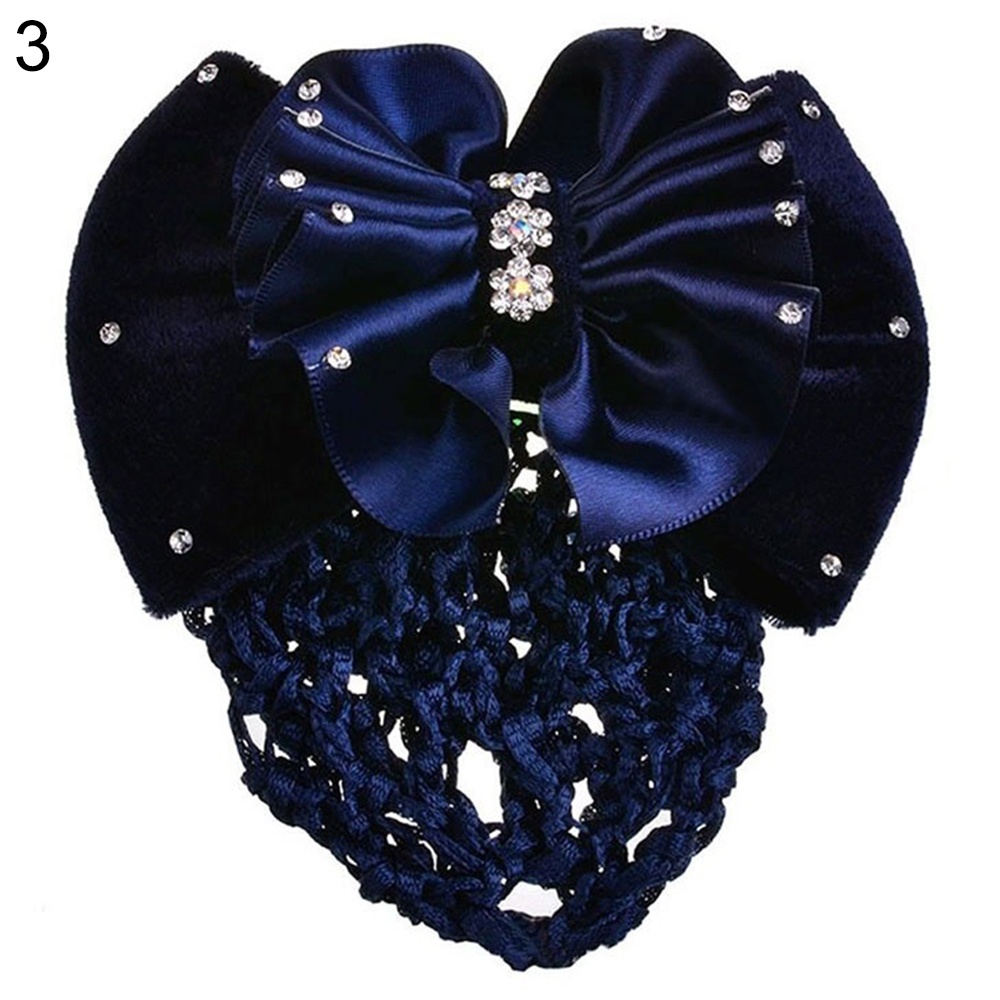 Kẹp lưới búi tóc trang trí nơ thời trang cho nữ