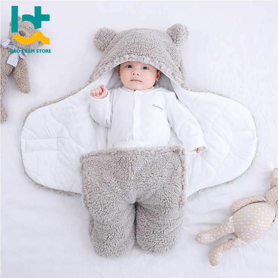 Chăn Ủ Sơ Sinh Hình Thú Bông Cho Bé Ấm Áp Vào Mùa Đông