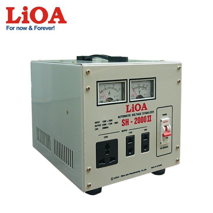 ỔN ÁP LIOA SH 2000II 2KVA,BIẾN THẾ ĐIỆN 220V XUỐNG 110V DẢI ĐIỆN 150V-250V