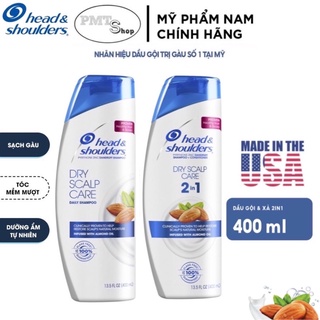 [USA] Dầu gội xả 2in1Head & Shoulders Dry Scalp Care 400ml hạnh nhân sạch gàu NK Mỹ