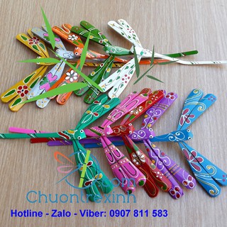 Chuồn tre Set 110 pcs Painted Bamboo Dragonfly 4.7” 12cm