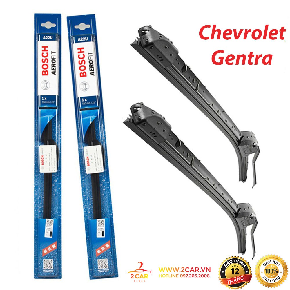 Gạt mưa xe Chevrolet Gentra/Lanos gạt mềm không xương chính hãng Bosch ( Giá 1 đôi )