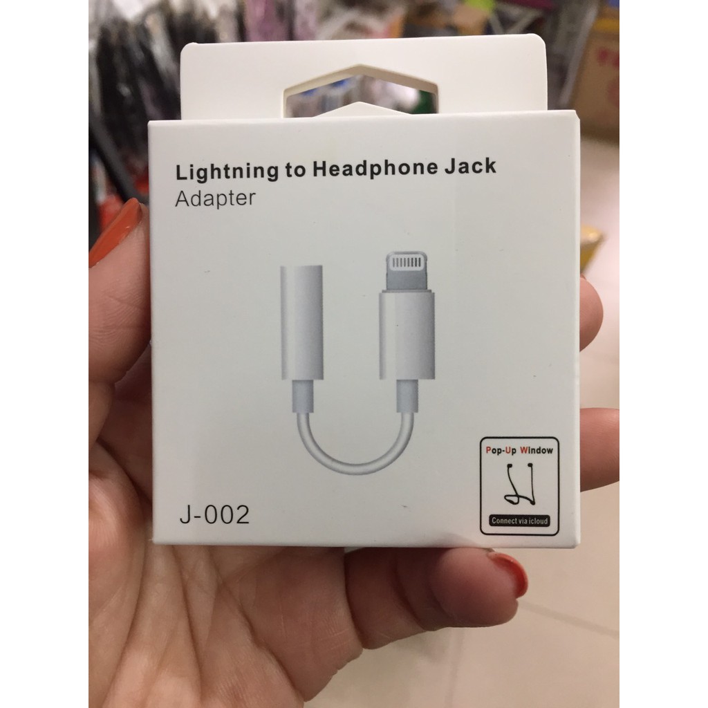 [Nguyên hộp] Jack chuyển chân tai nghe lightning sang chân tròn 3.5 mm cho Iphone 7,8,X (hàng chuẩn nguyên hộp)