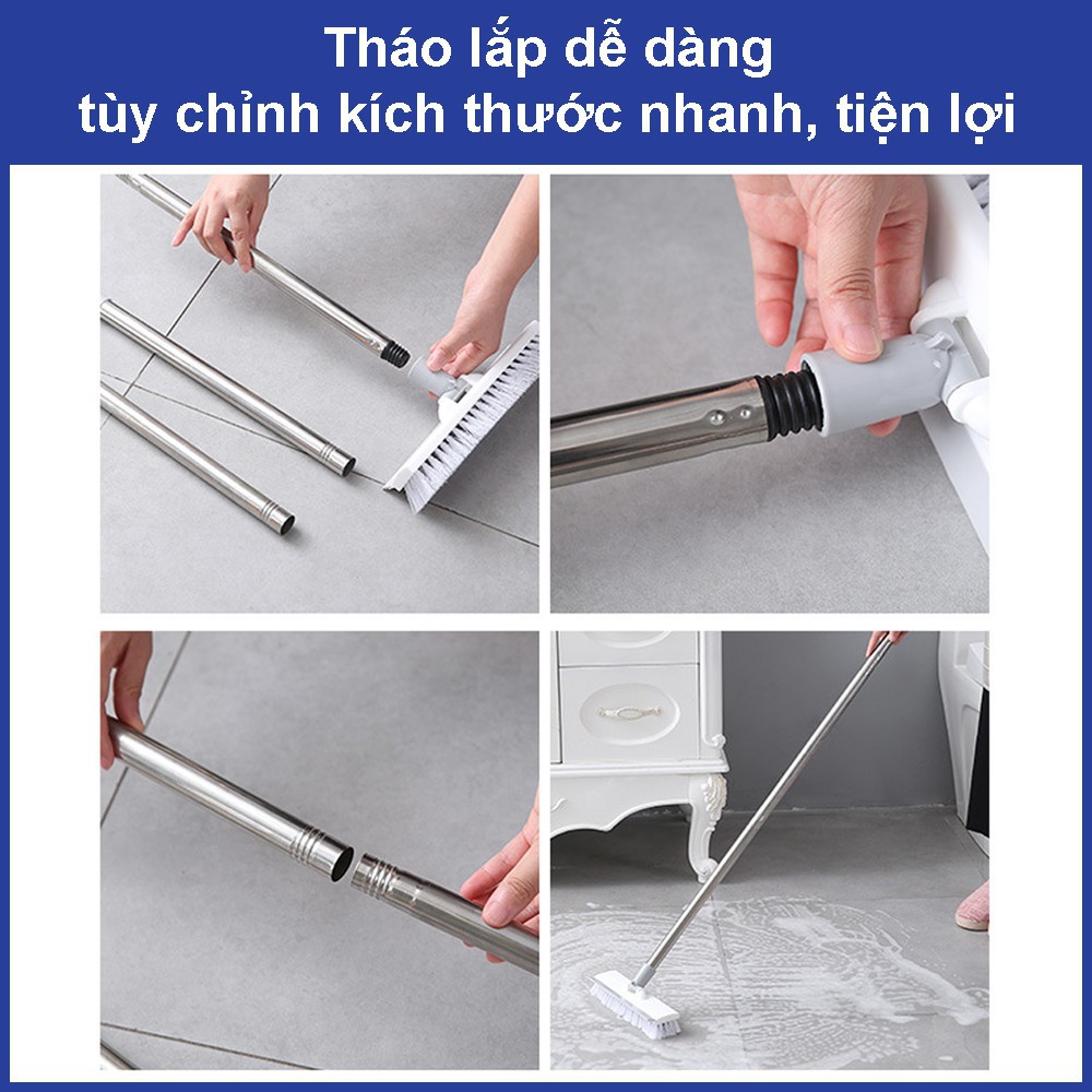 Cây chổi lau chà sàn gạt nước sàn nhà tắm nhà vệ sinh inox 2 đầu đa năng