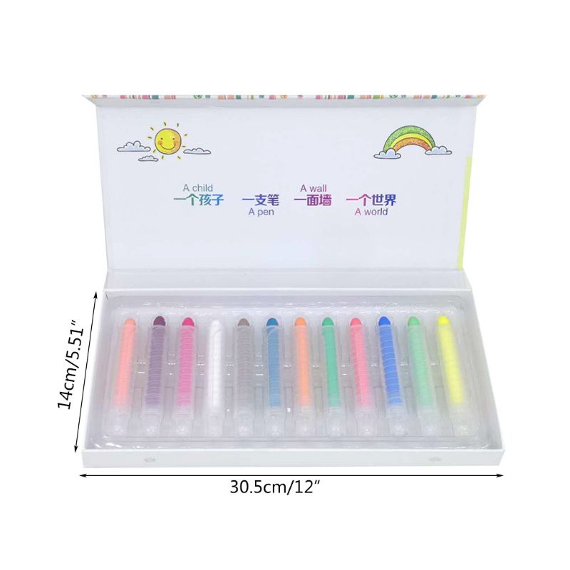 Set 12 Phấn Vẽ Không Bụi Nhiều Màu Sắc Dành Cho Học Sinh / Văn Phòng