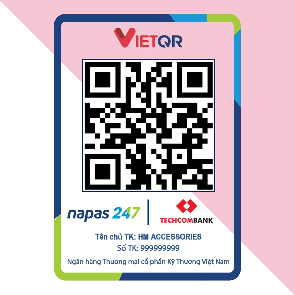 Mô hình mã QR tài khoản ngân hàng banking tiện ích in theo yêu cầu 10cm phụ kiện shop HM Decor