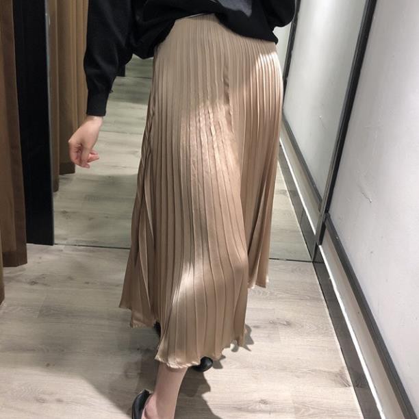 🍀 10.10 🍀 9.9 Chân váy Zara màu nude mẫu 2019(Pleated Skirt) .. Đẹp . .