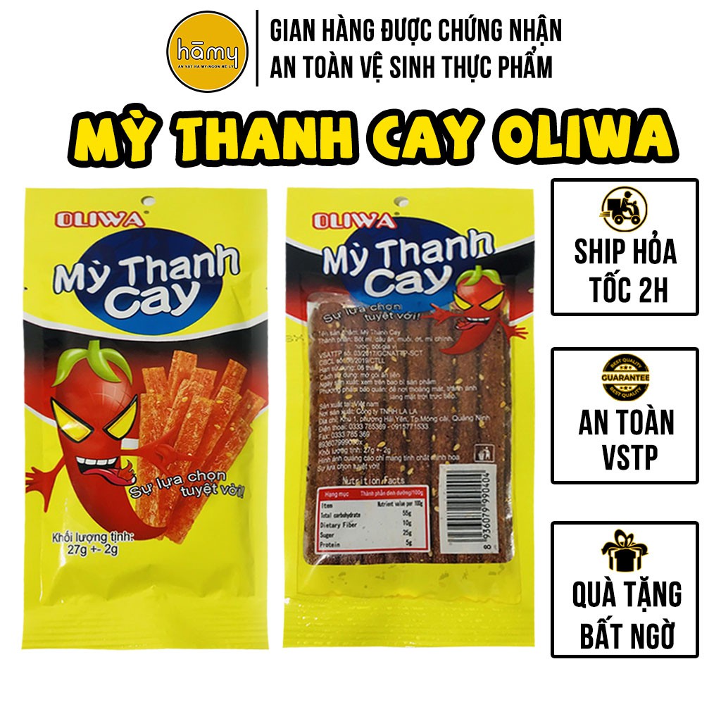 Snack Mì Thanh Cay Oliwa 27g Siêu Cay Siêu Ngon - đồ ăn vặt Hà My