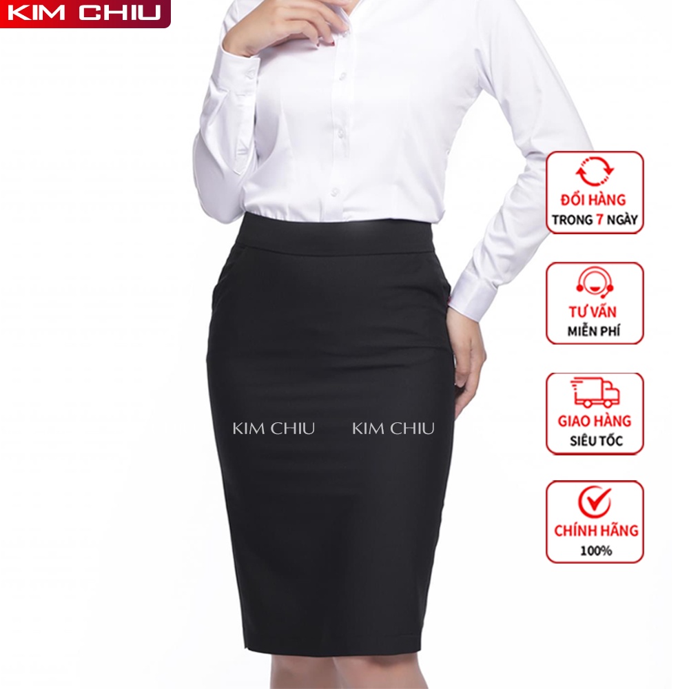 Chân Váy Ôm Công Sở Kim Chiu Màu Đen, Xanh Đen, Vải Tuyết Mưa Cao Cấp, Tôn Dáng, Không Xù Lông, Dài 50-55cm CV-28