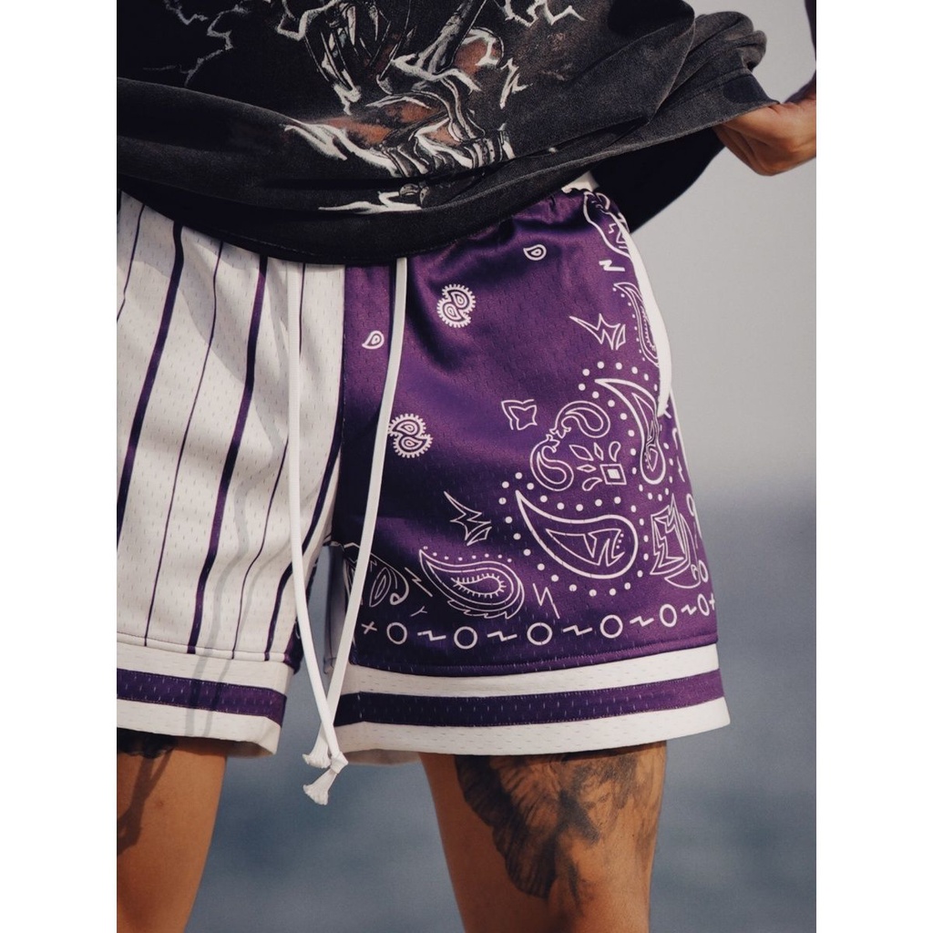 Reserff Quần Short Hai Lớp In Họa Tiết Retro Phong Cách Mỹ Thời Trang Mùa Hè Cho Nam