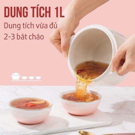 Nấu Cháo Chậm SEKA - Nồi Chưng Yến Cách Thủy Lõi Sứ Đa Năng - Nồi Hầm Cháo Chậm Cho Bé Hẹn Giờ