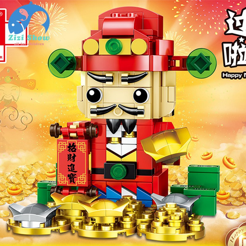 Leyu Bộ Đồ Chơi Lắp Ráp Thần Tài Trung Hoa Cho Bé
